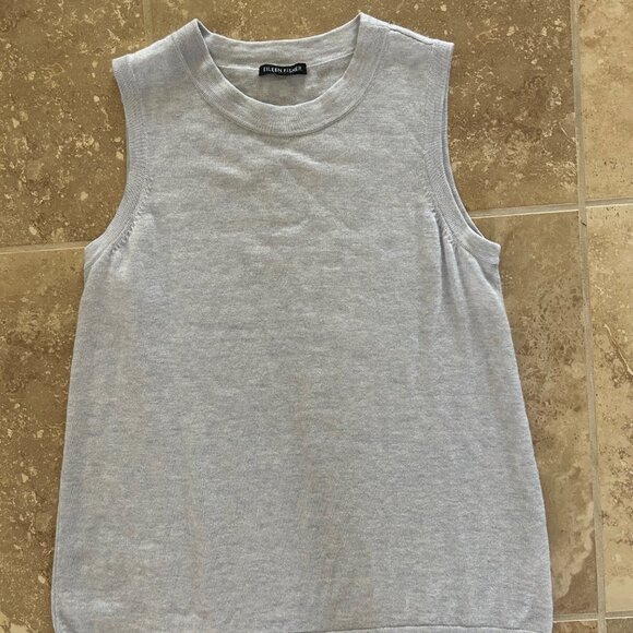 Eileen Fisher Sweater Wool Alpaca Blend Women Minimalist Sleeveless Washable - Picture 6 of 9